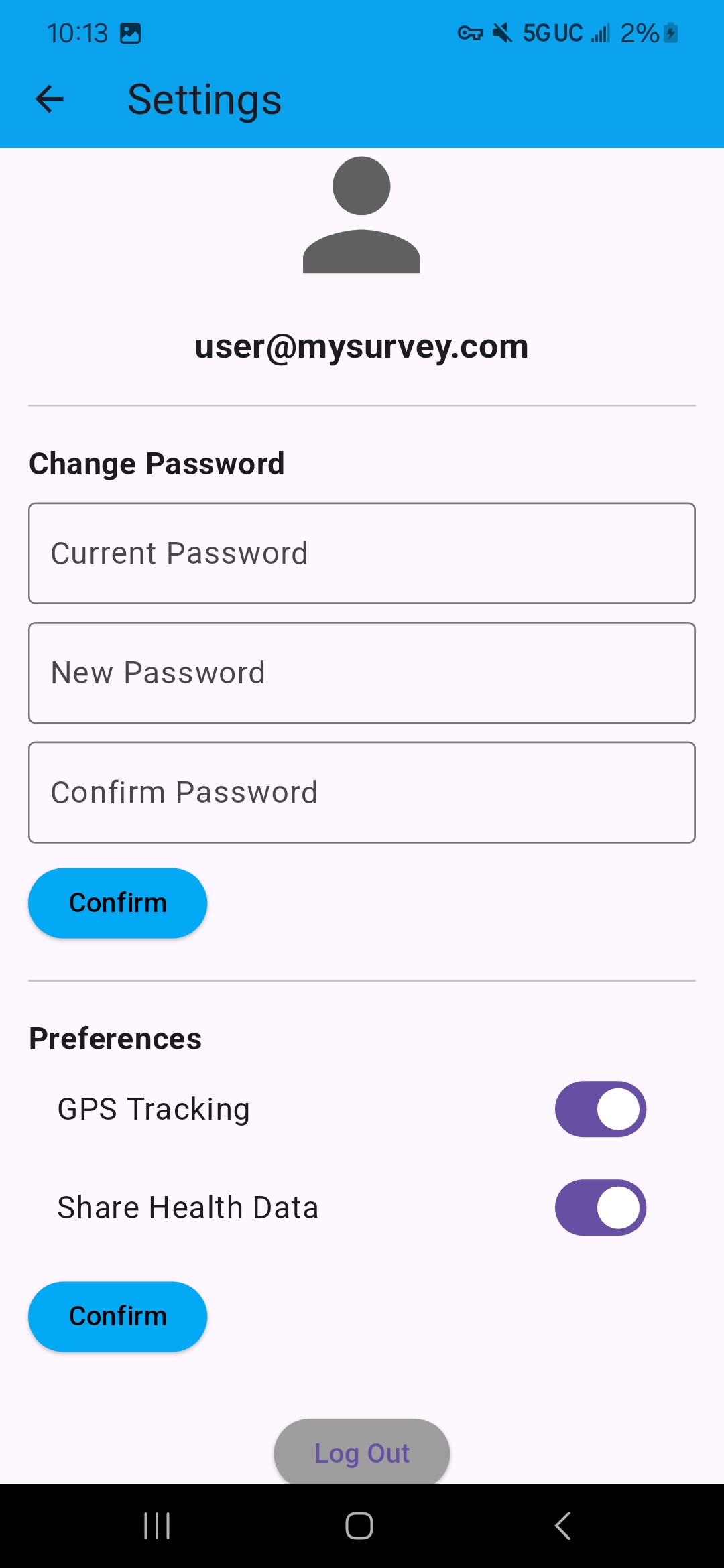 Settings Page